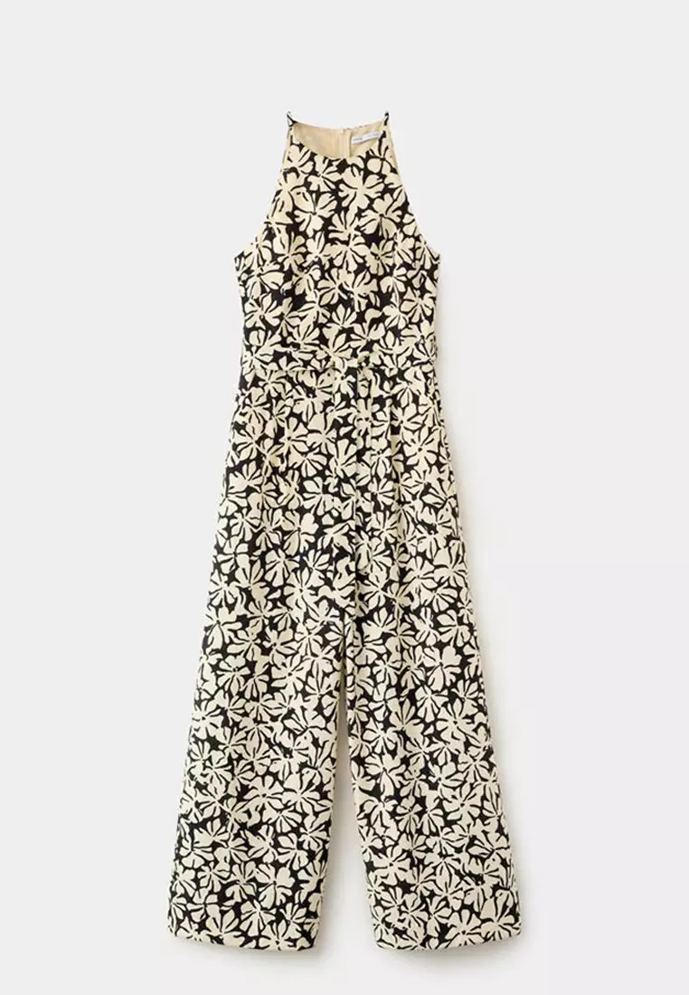 Floral Print Jumpsuit With Belt