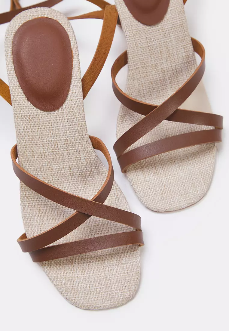 Canvas Ankle Strap Sandals