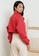 Public Desire red Seam Detail Half Zip Crop Sweatshirt 7B4B3AA96BDD7CGS_5