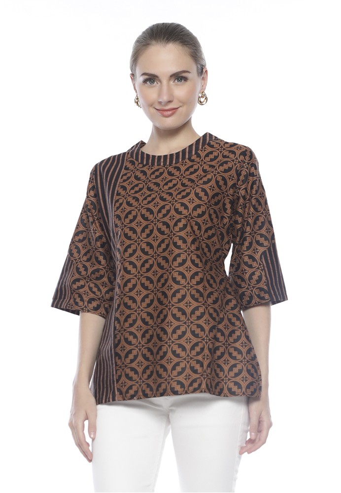 Jual Batik Jagad Tresno Elaine Blouse  Batik Wanita  