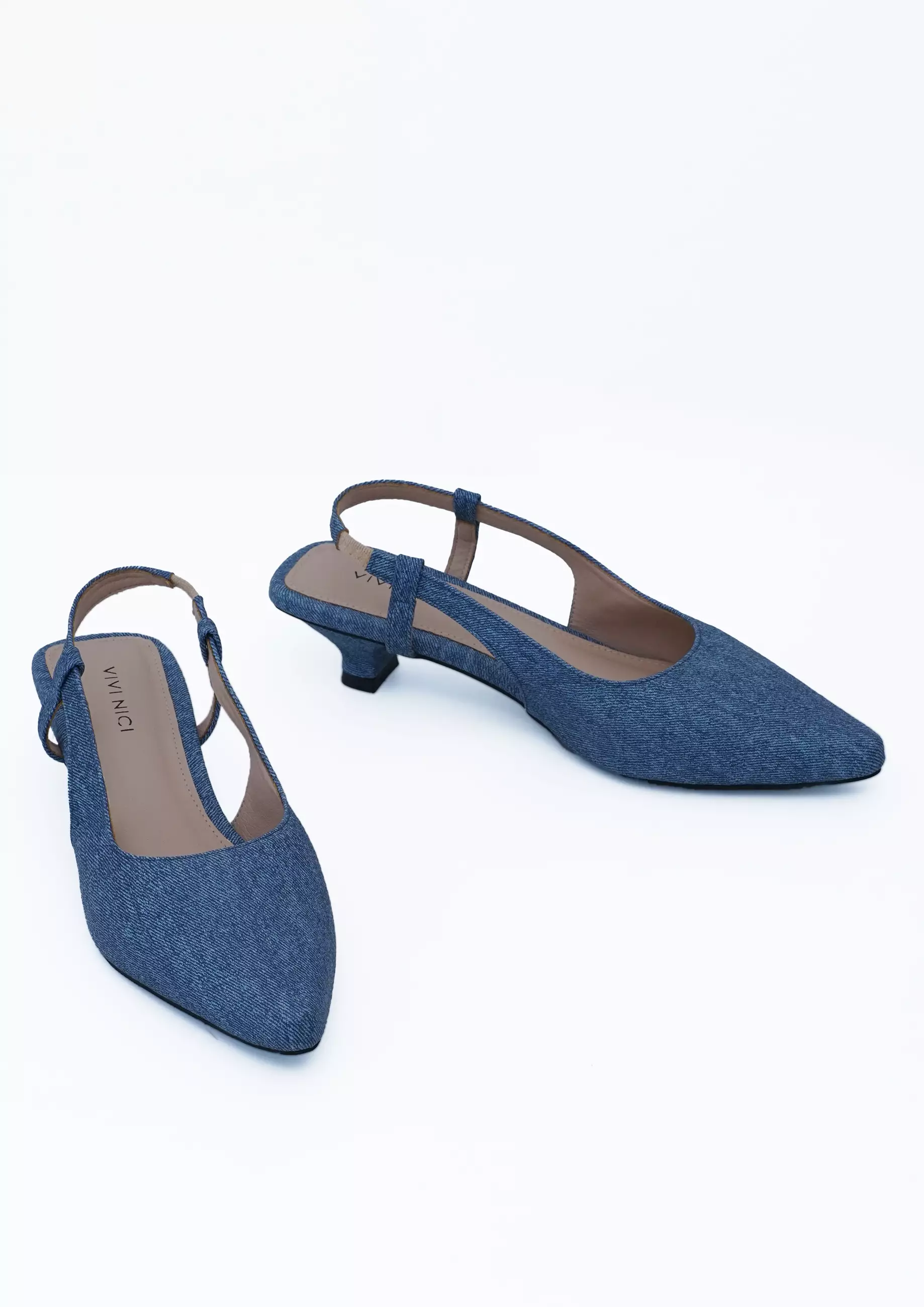 VIVI NICI - Maren Sepatu Sandal Wanita Hak 3 cm Matte Blue