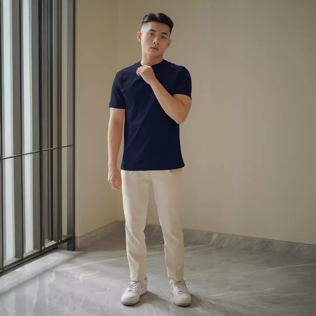 Kale JUNO NAVY/ Cotton Cloudy / Atasan Kaos Pria / Kaos Basic Pria