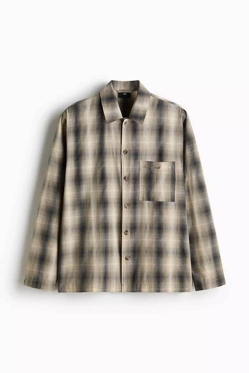 Poplin pyjama shirt and bottoms