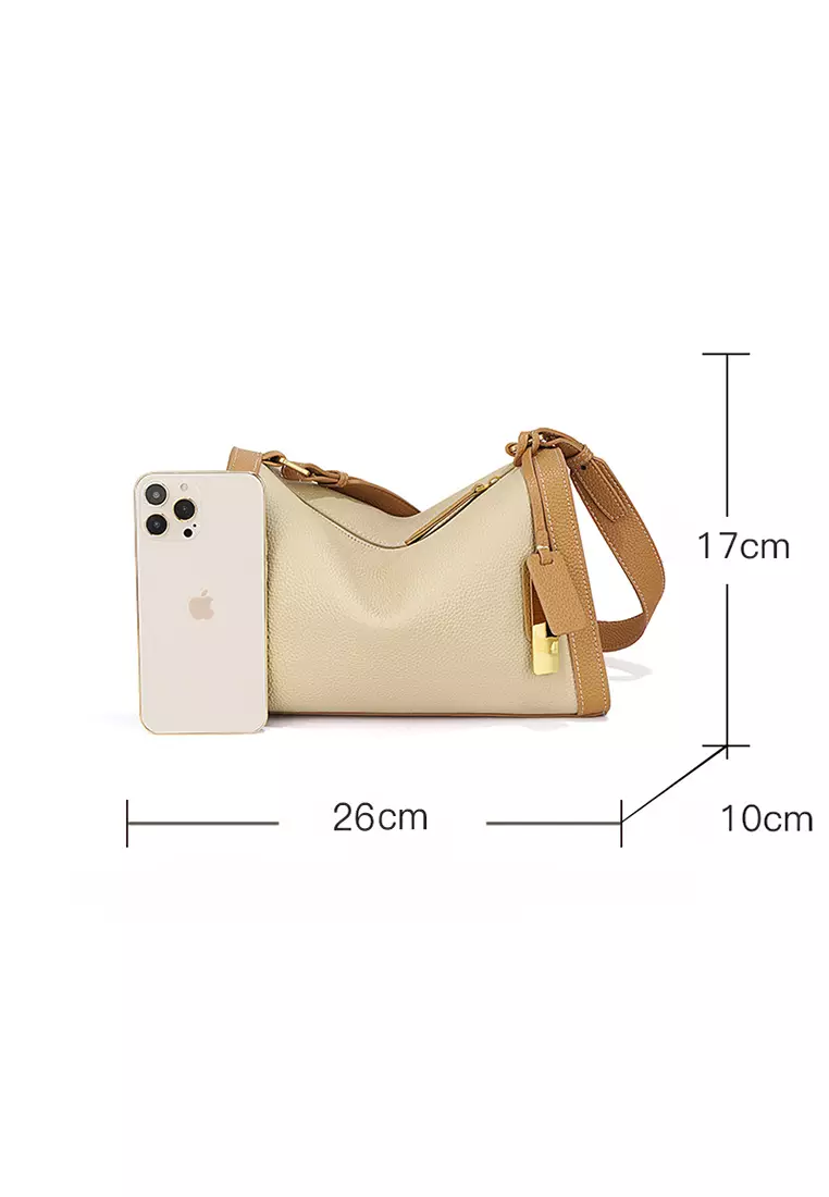 Women's Leather Color Contrast Crossbody Bag