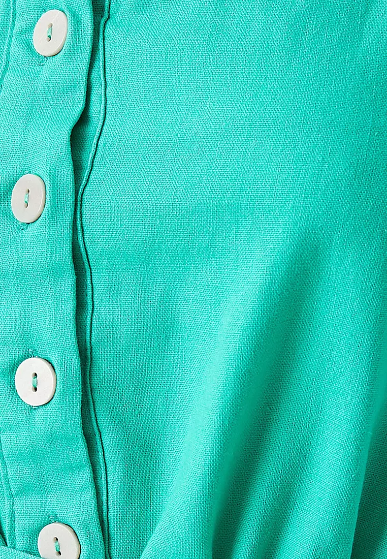 Sleeveless Belt Shorts Overalls