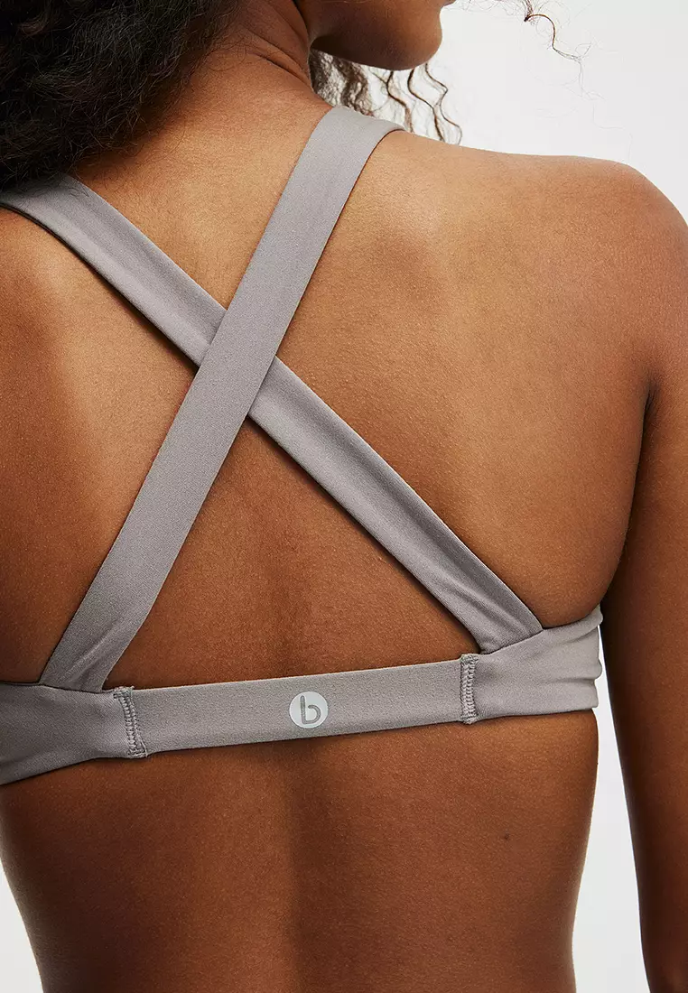 Ultra Soft Plunge Strappy Crop Sports Bra