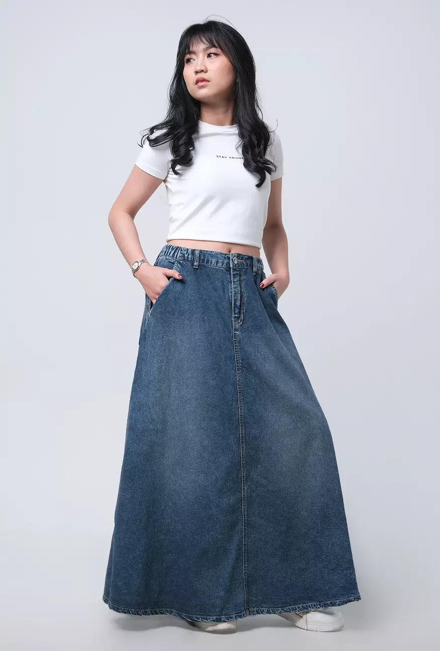 Rok Panjang Grace Medium Dark Denim