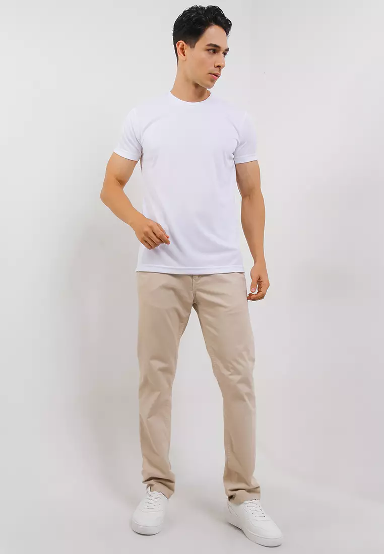 T Shirt Rib Back Print Batik Kawung Line Short/Slv