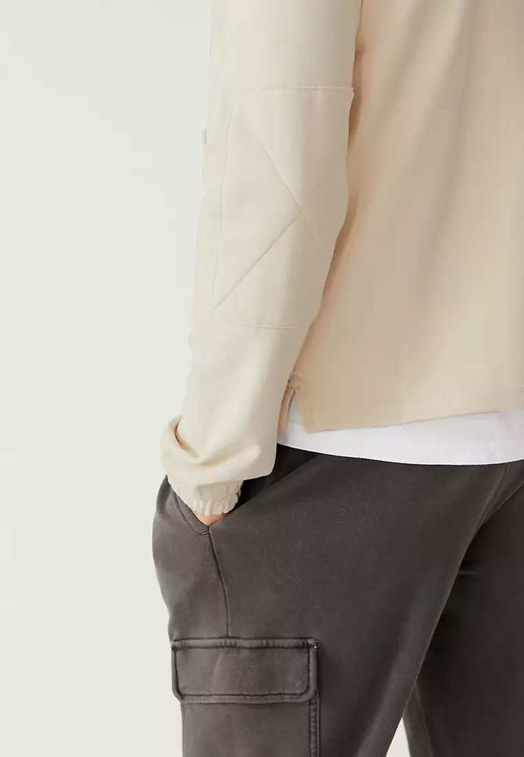 Pure Cotton Funnel Neck Half Zip Sweatshirt