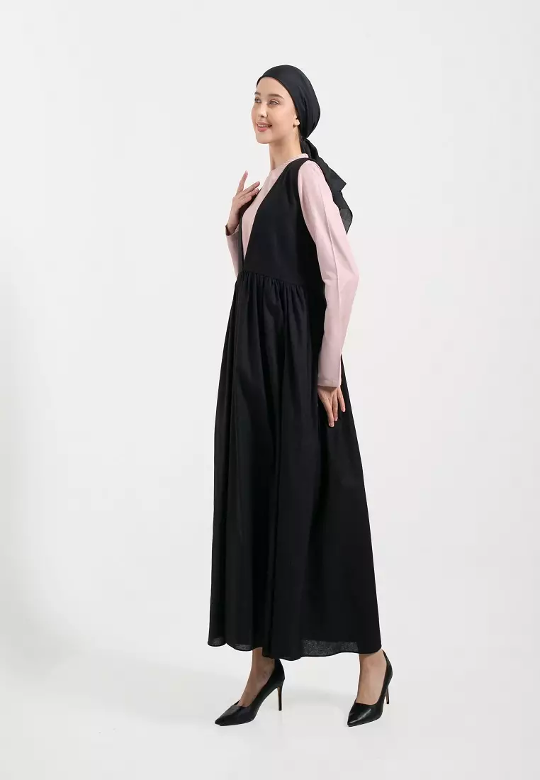 Myza Overall Dress Black