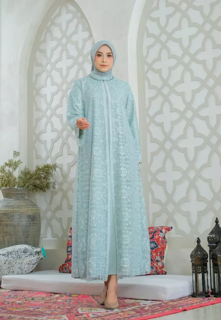 Long Dress Green Mosleem Brokat By Brilliant Girl