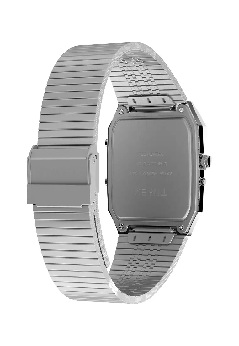 Timex Q Timex® 1982 Reissue Silver Stainless Steel Analog Quartz Watch For Men TW2Y05900