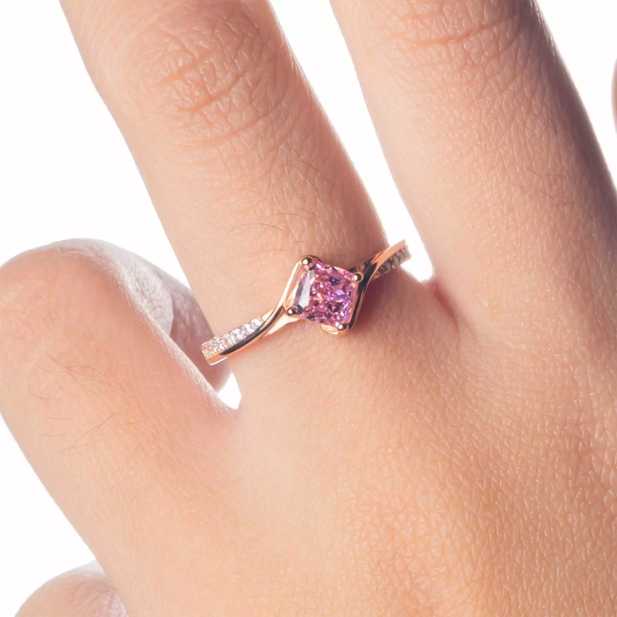 Cincin Emas 7k - Lush Blush Gold Ring - Pinky Crush Collection - Juene Jewelry