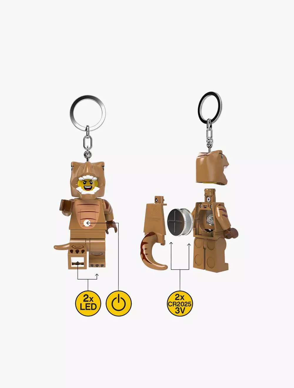 LEGO Minifigures Keychain Hang Tag Light T-Rex Guy - KE237H