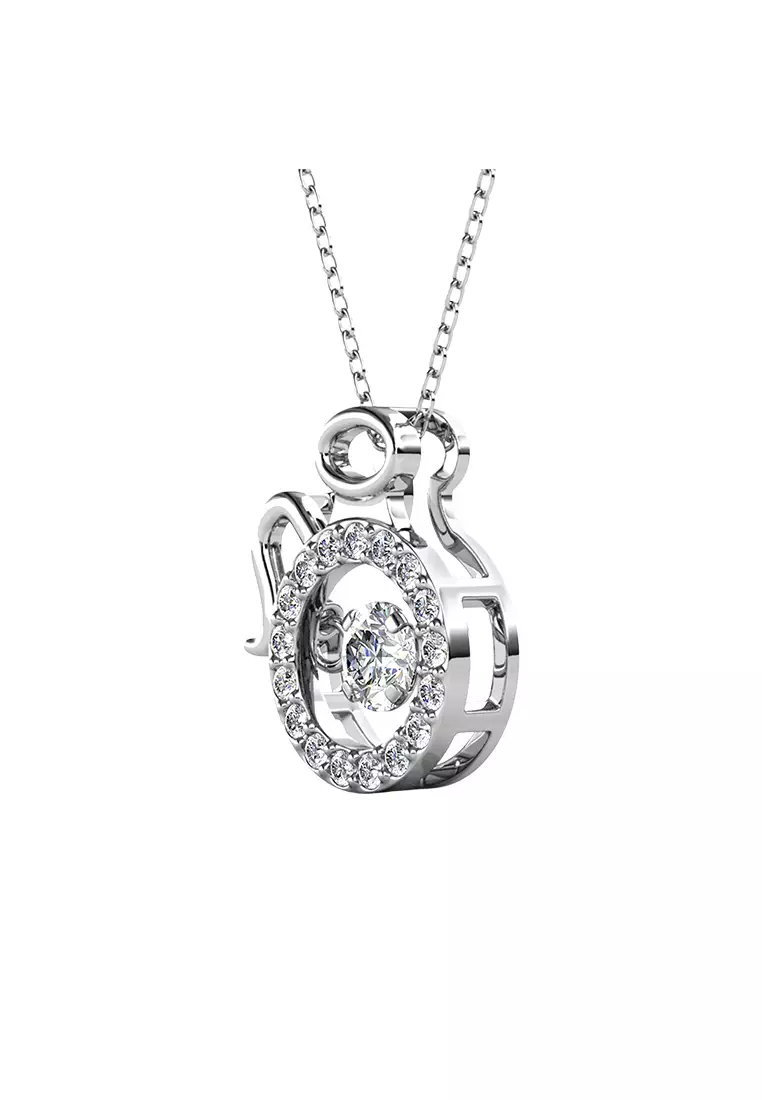 Dancing Horoscope Pendant Aquarius WG - Kalung Crystal Swarovski by Her Jewellery