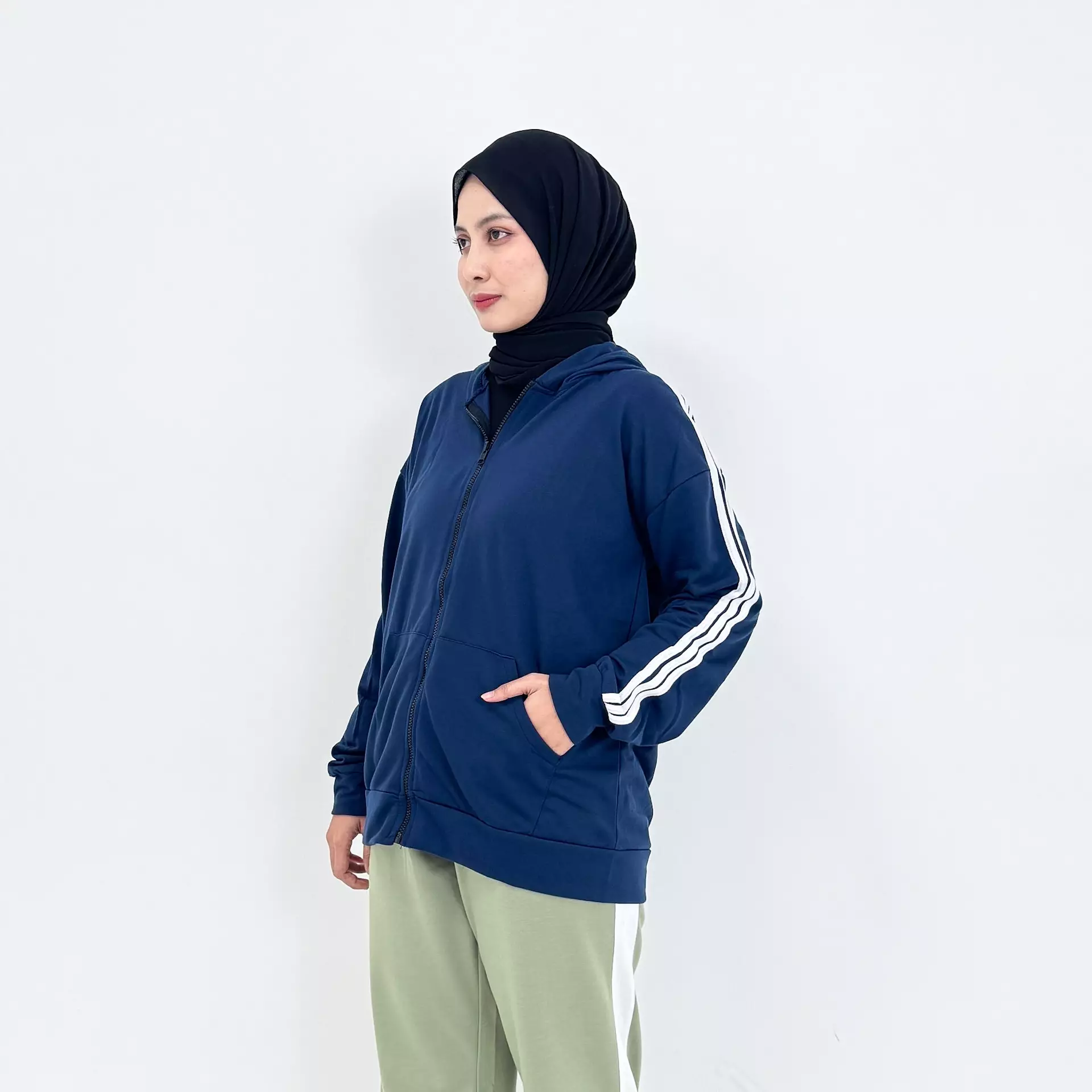 Riska Sporty Set NAVY - MINT Setelan Training Olahraga Wanita Size M-XXL