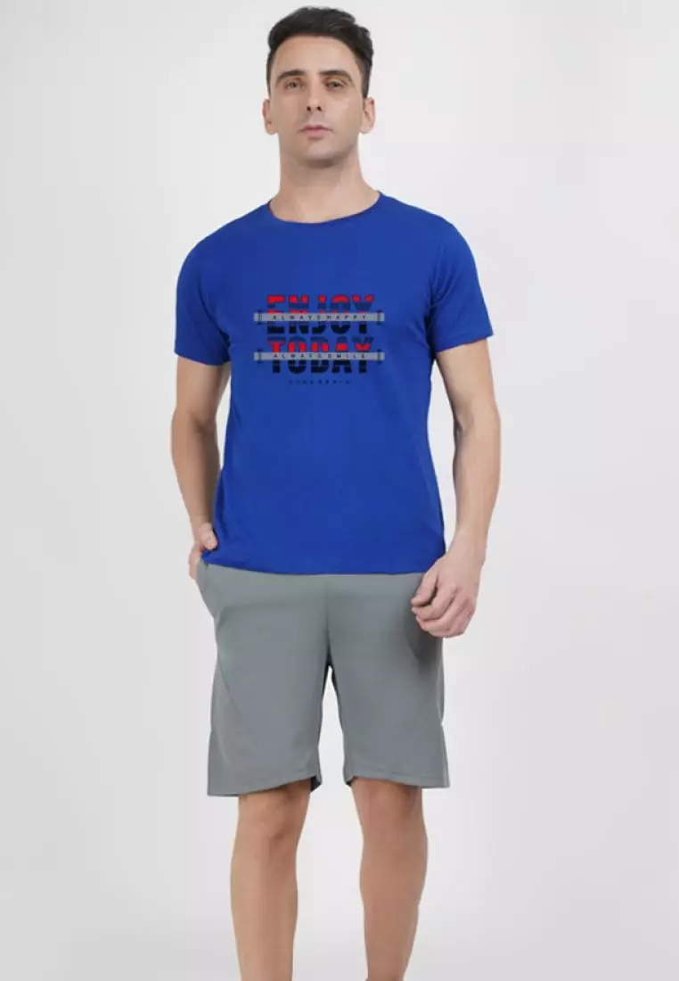 Enjoy Today Royal Blue Cotton Short Sleeve Essential T-Shirt