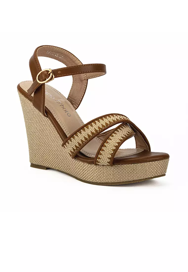 Discount on Mario D' boro Runway  shoes - SKU: Women's Wedge Sandals LW 25245 Brown C40