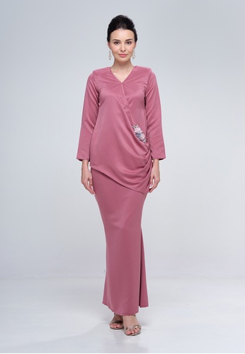 Deanne Drape Kurung from Haydena in pink and Purple