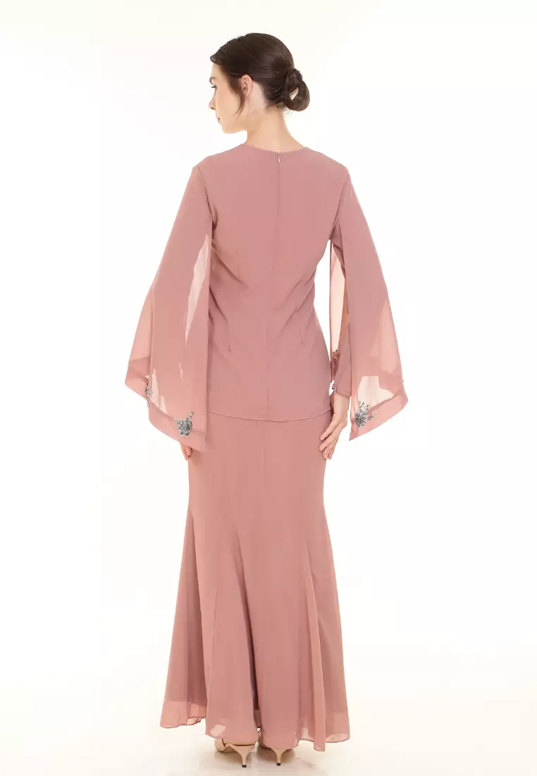Melody Kurung Modern in Dusty Pink