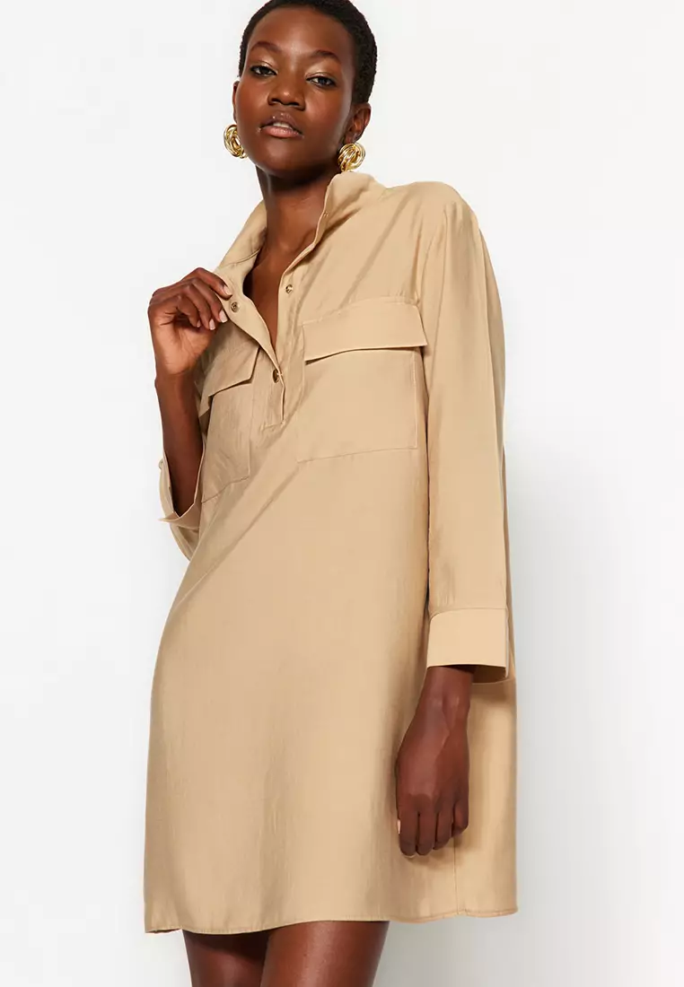 Yol shirt dress beige shop