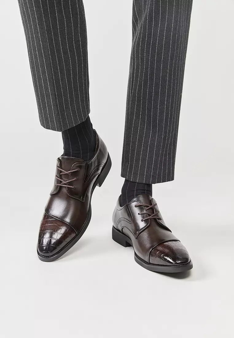 Spliced Faux Leather Derby Shoes KB05-6