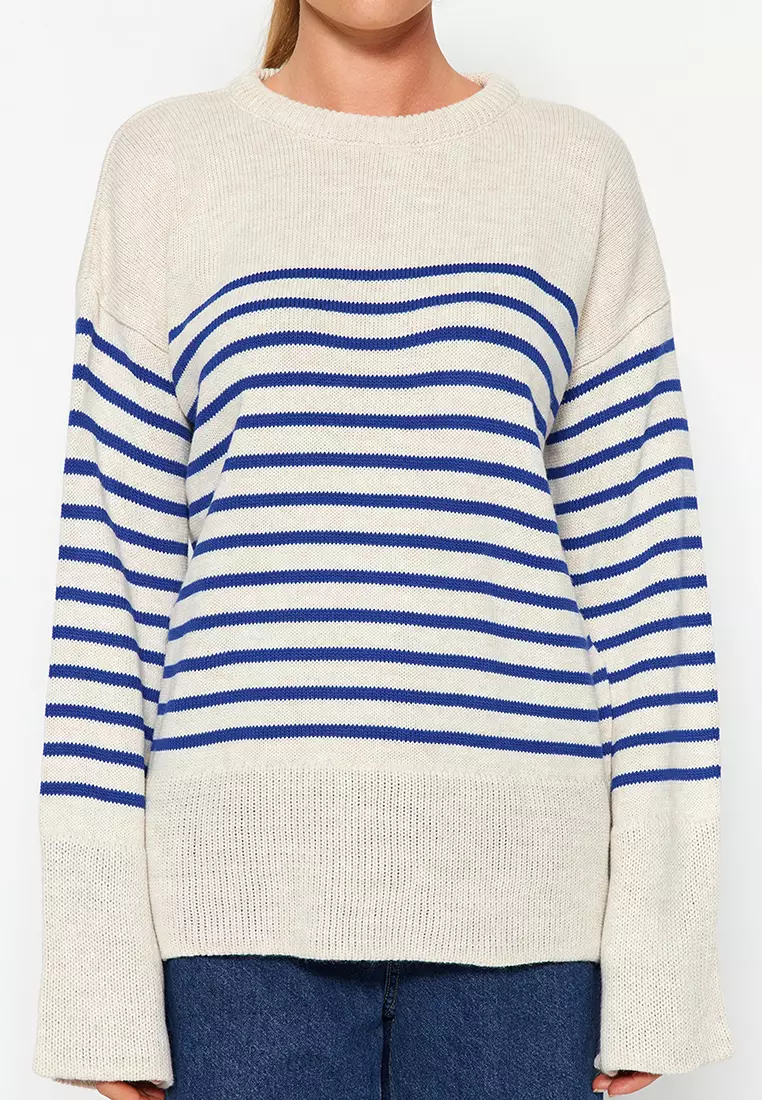 Stripe Panel Sweater
