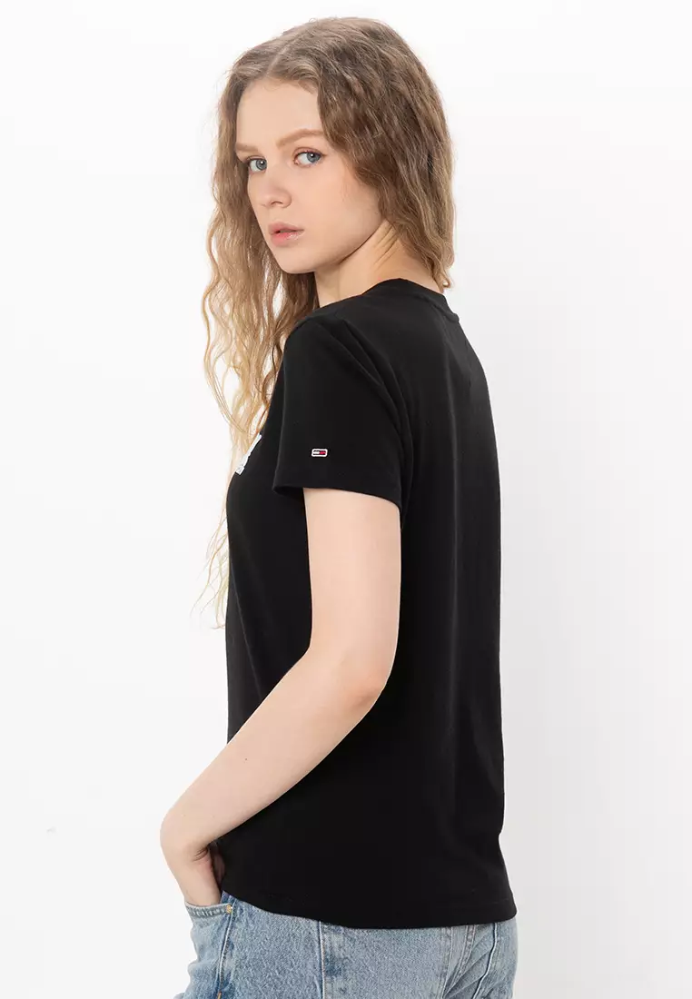 売れ筋商品|||トミーヒルフィガー カットソー トップス レディース Women's Cotton Regular-Fit Bubble Logo Tee Black Buy Tommy Hilfiger Bubble Logo T-Shirt - Tommy Jeans 2025