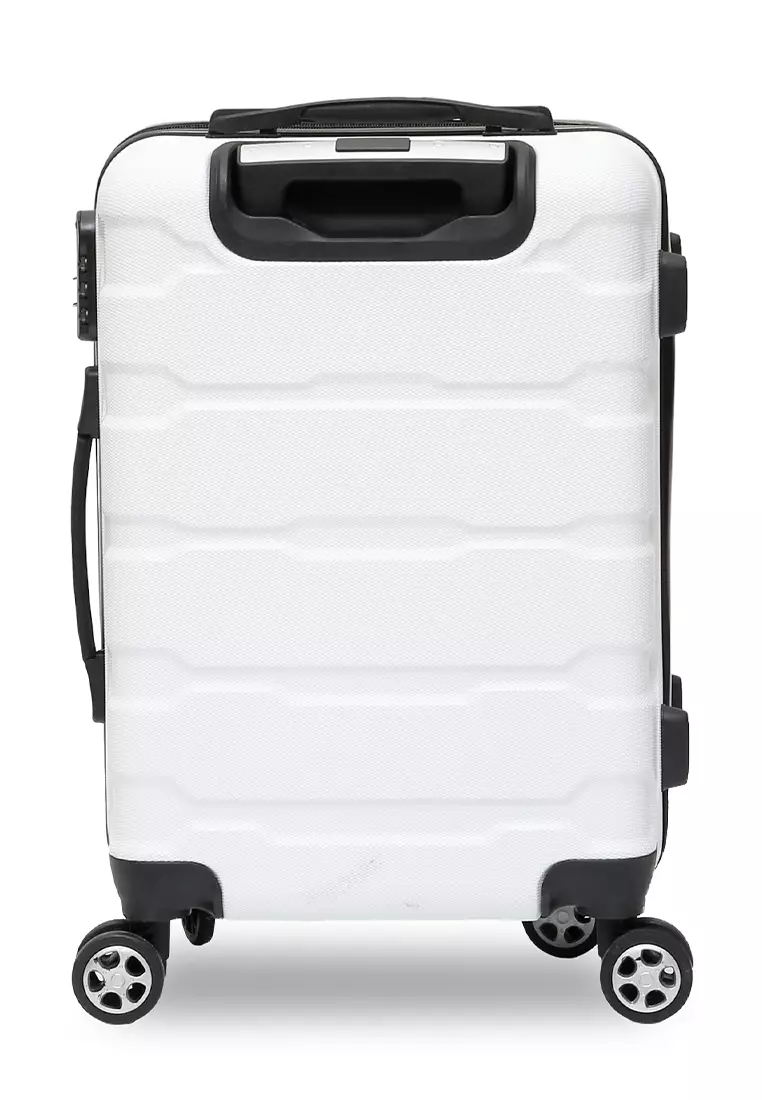 Carlton Koper Hardcase Unisex Size 20 Inch Tas Travel Combination Lock Large Compartment Material ABS+PVC Coated ORIGINAL - White