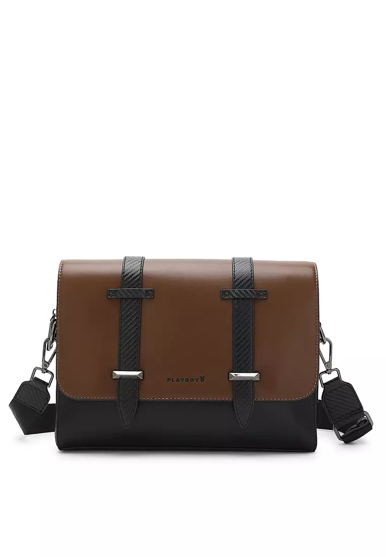 Men s Leather Chest Bag Crossbody Bag Shoulder Sling Bag Brown