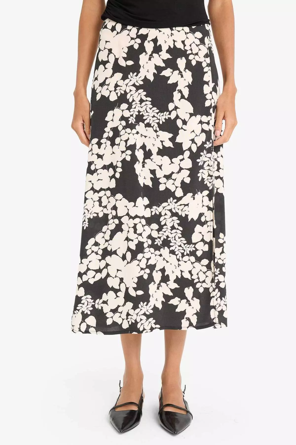 A-Line Floral Pattern Regular Waist Midi Skirt X6692Az25Sm