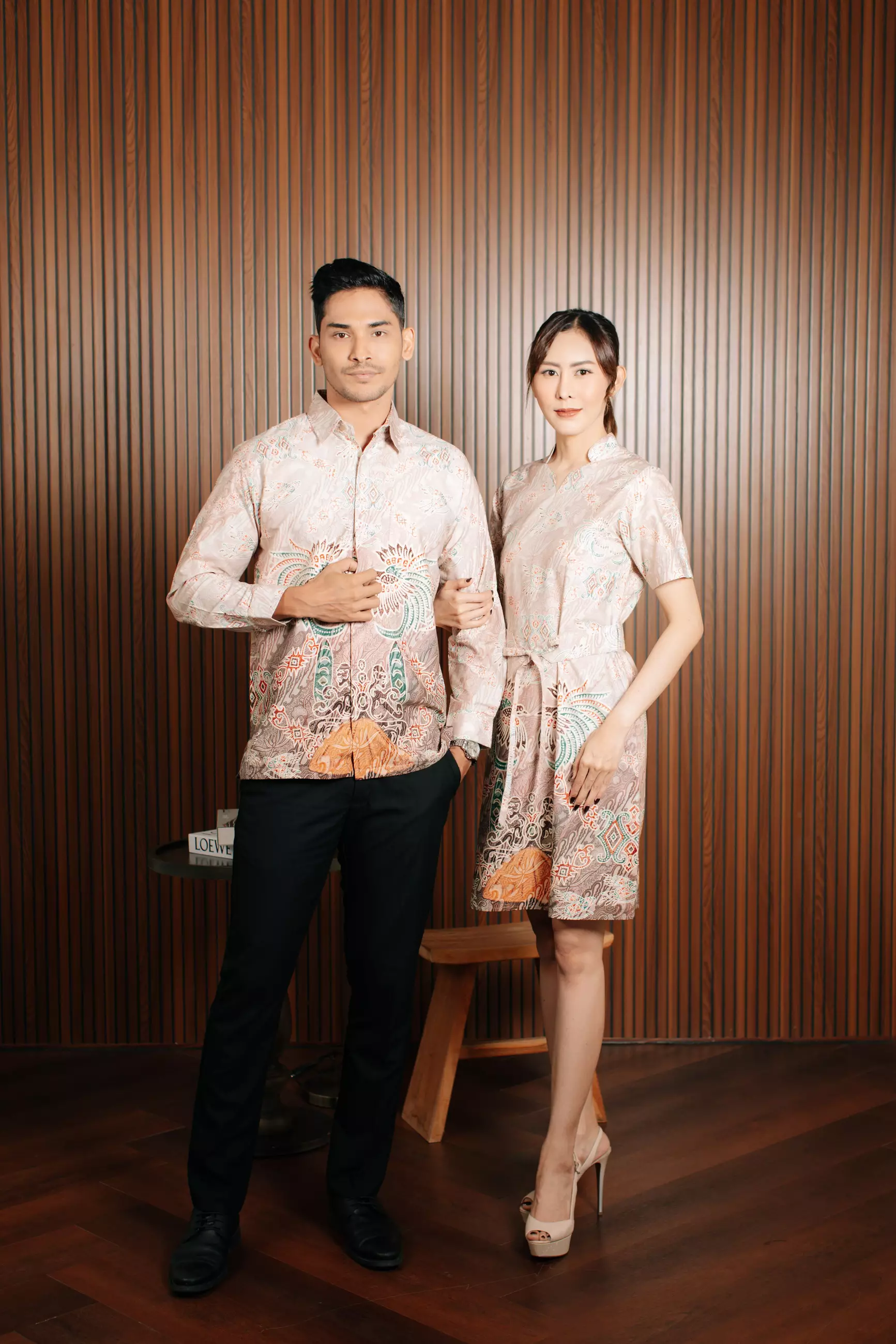 Ravela Pink Kemeja Batik Pria Furing Regular Fit Lengan Panjang Katun Digital Print