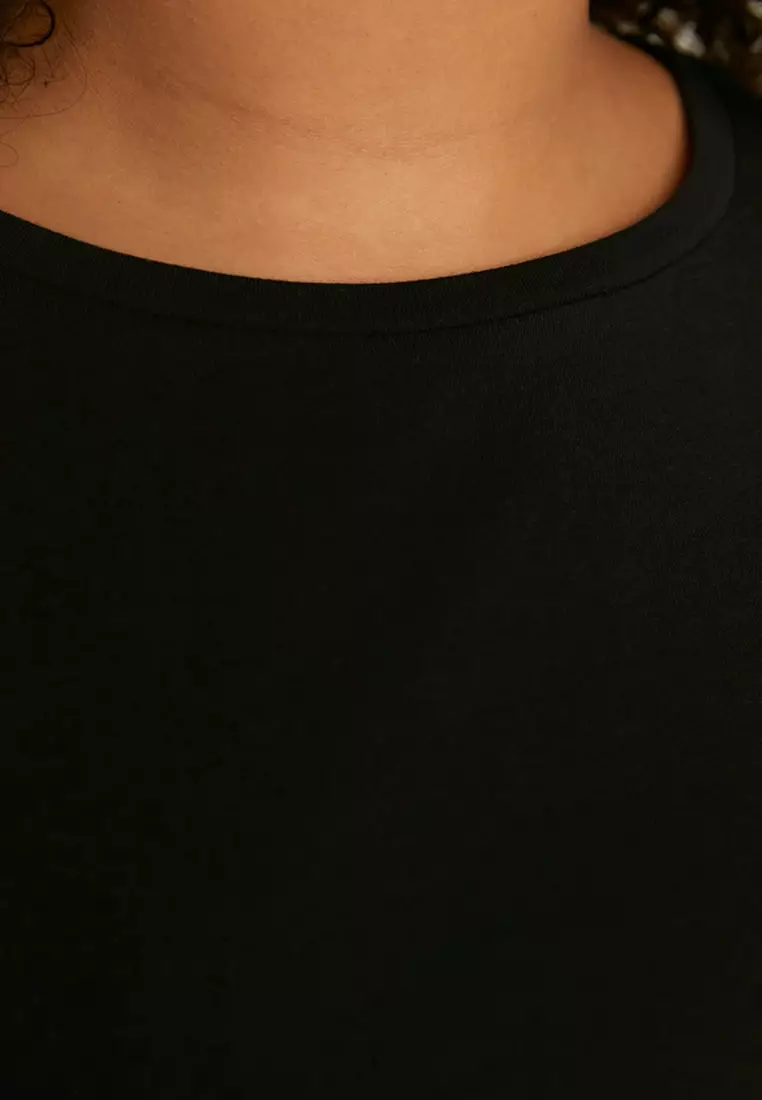 Plus Size Crewneck Knitted Pajama Set