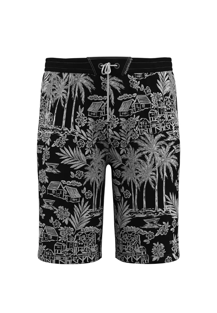 男士Tropadelic Island黑色魔術貼20寸衝浪短褲