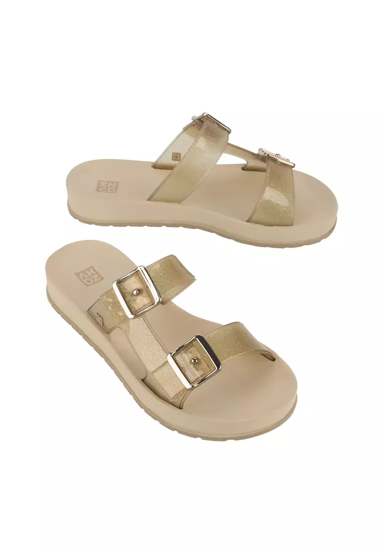 Zaxy Flash Slide Glitter Light Beige