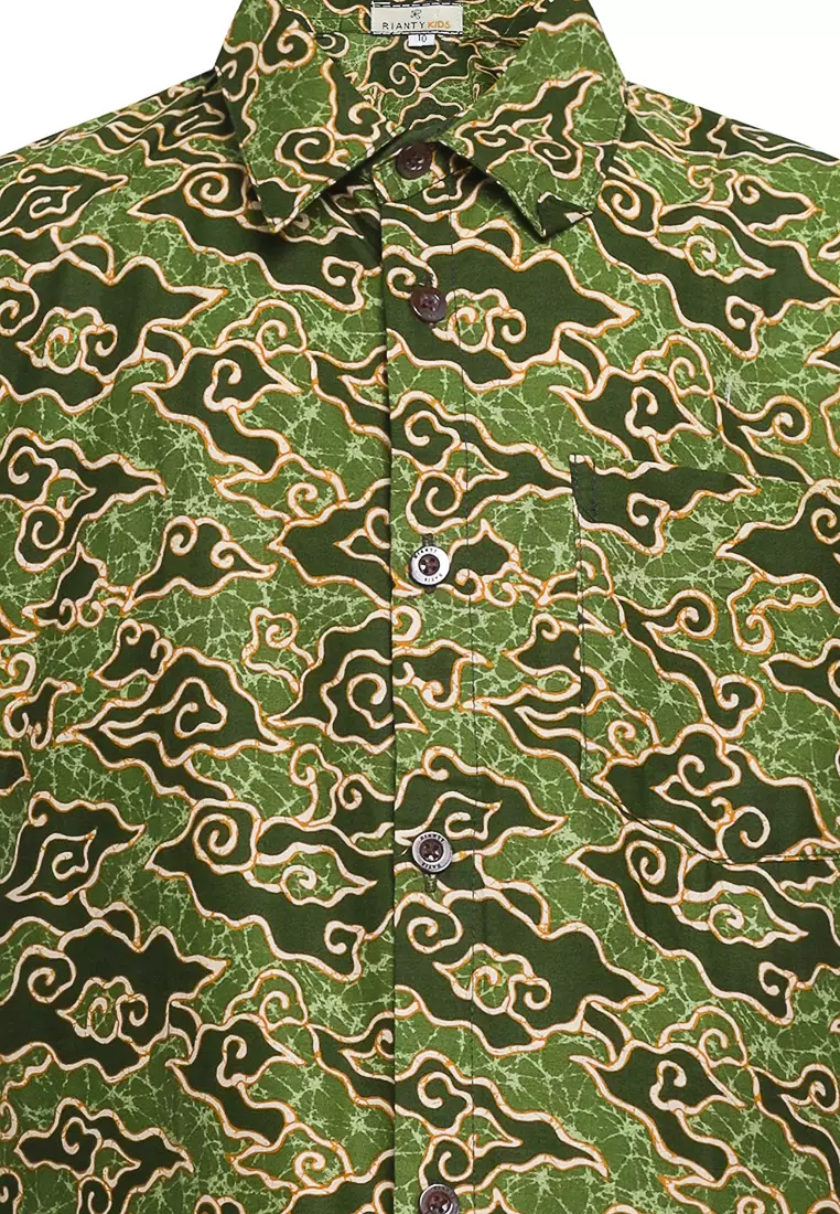 Hem Anak Batik Laki Laki MM Juan Lengan Pendek Green