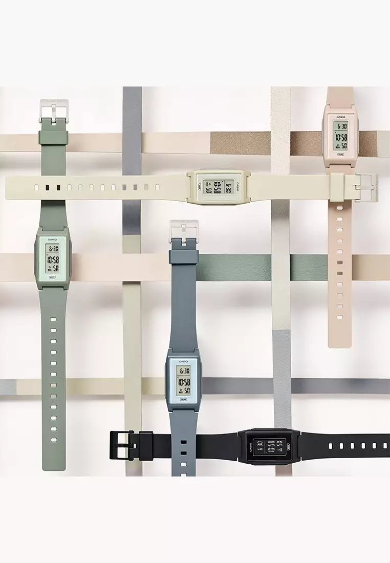 Casio - Jam Tangan Digital Wanita - Cream - Resin Strap - LF-10WH-8