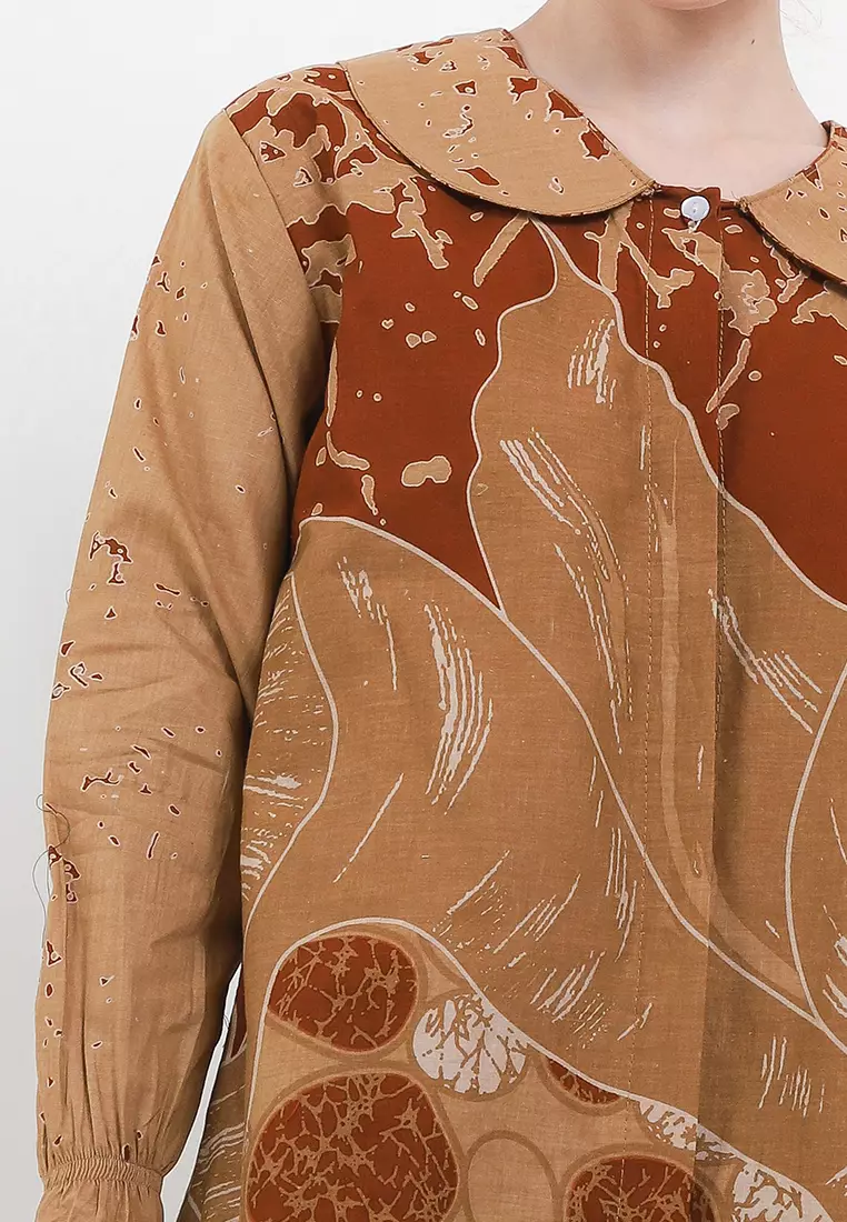 Batu Blouse Batik Premium Wanita Casual Modern