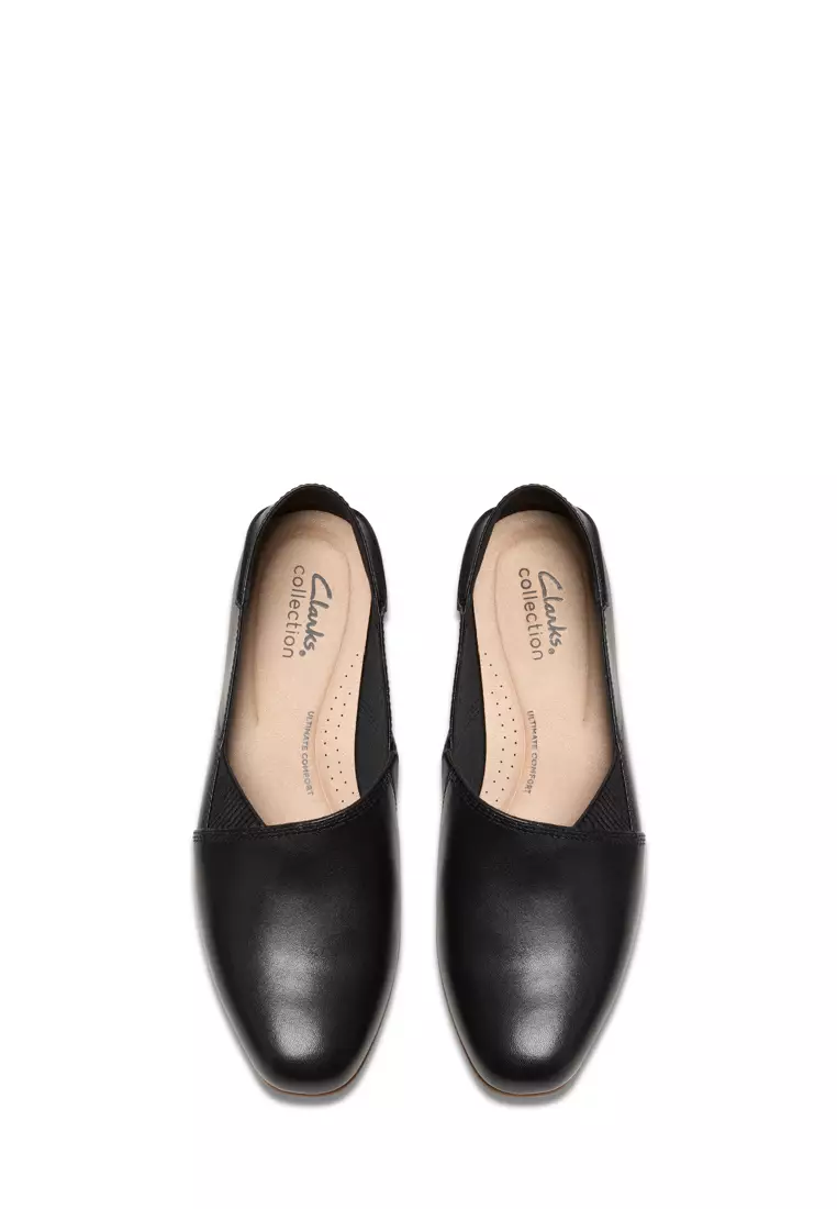 Buy Clarks Womens Juliet Trim Slip On shoes Black Leather Online