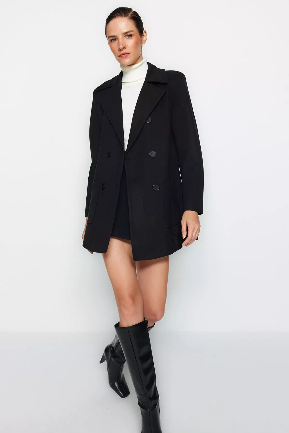 Down lined outlet wool coat womens