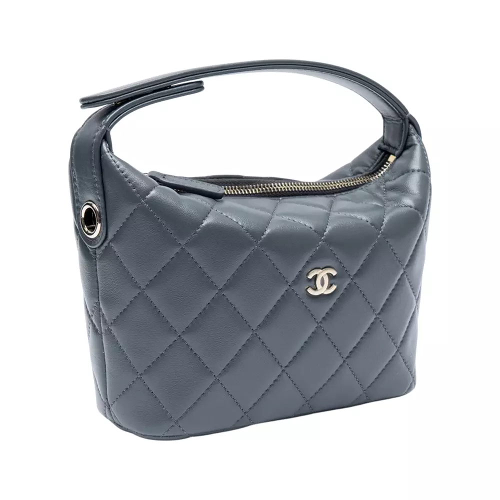 C25 Classic Purse Handbag with Chain Lambskin Grey Ghw