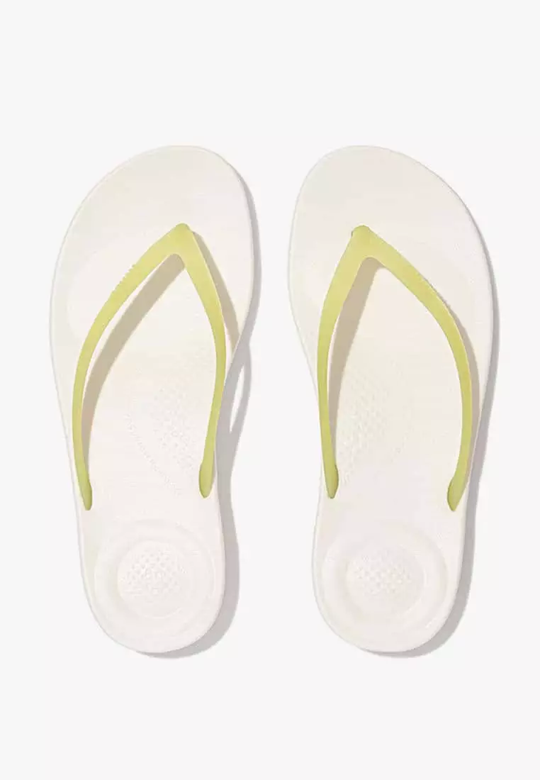 Discount on Fitflop  shoes - SKU: Fitflop Iqushion GLow-In-The-Dark Transparent Flip-Flops GO3-A74 Lime Juice