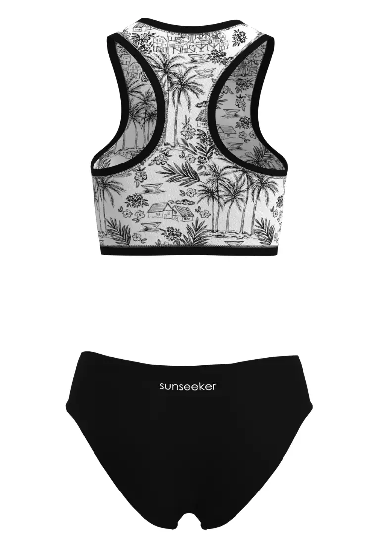 Tropadelic Island White Zip Front Bikini Set
