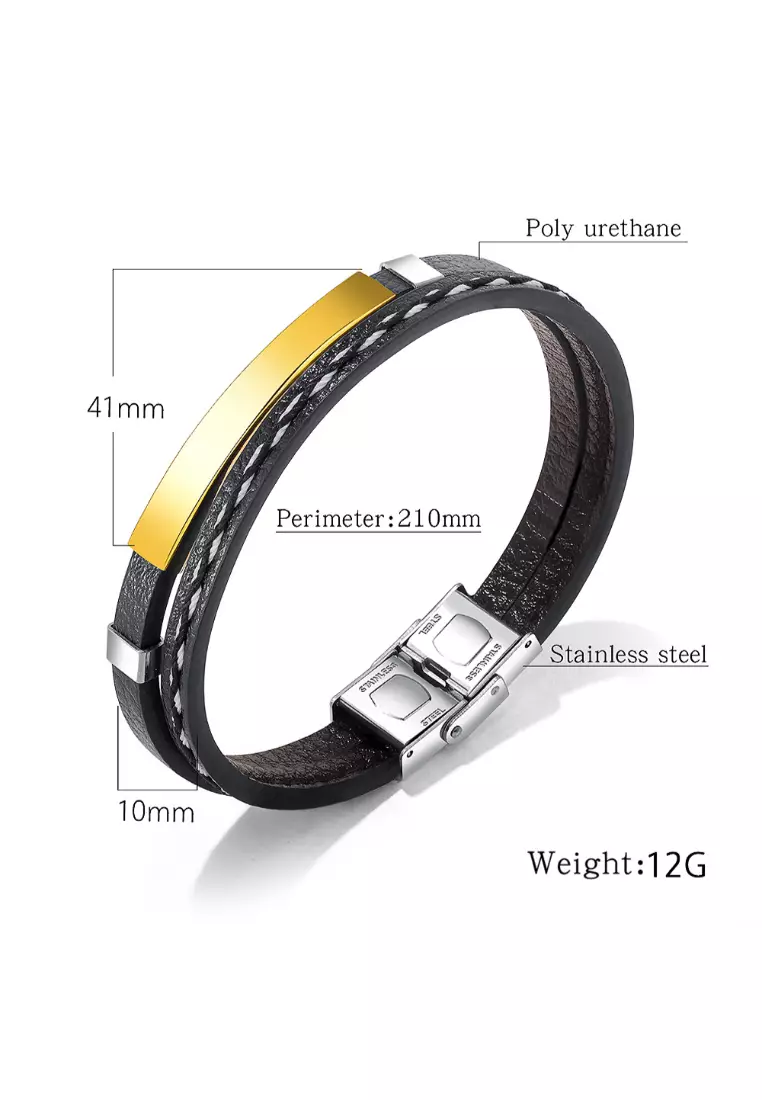 Daily Wear Minimalistic Vegan Leather Bracelet Gold