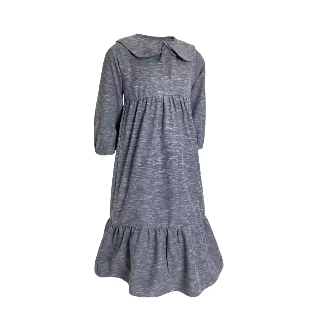 Pingu Gamis Anak Perempuan Polos + Hijab Navy 95400129