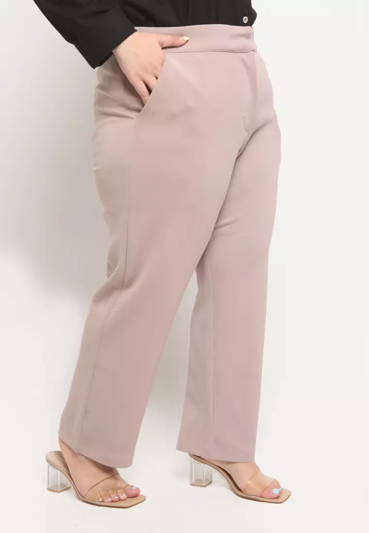 Plus Size Pants Regular Fit Anais Nude