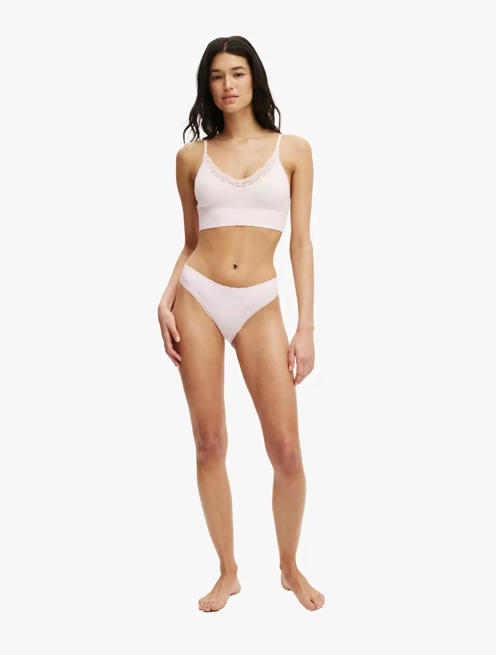 COTTON ON BODY - UNDERWEAR & PAKAIAN TIDUR - SEAMLESS LONGLINE LACE TRIM BRALETTE