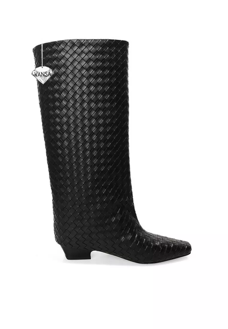 Discount on Twenty Eight Shoes  shoes - SKU: VANSA Trendy Woven Boots VSW-B-2386-3