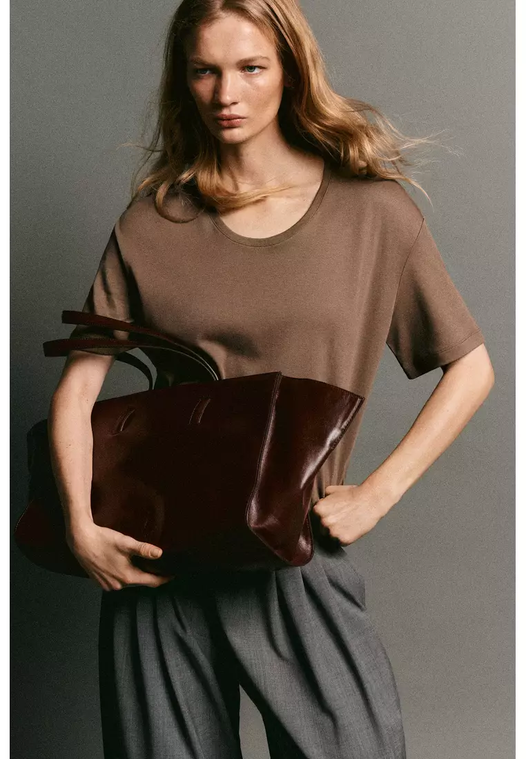 SCOOP-NECK COTTON T-SHIRT