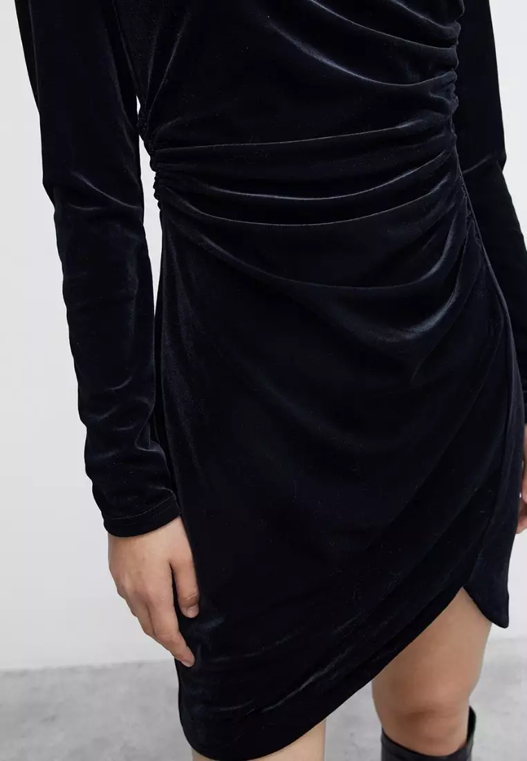 Ruched Front Asymmetrical Dress